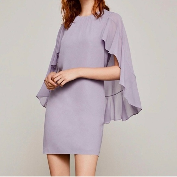 BCBGMaxazria Cap sleeve Satin Shift dress‎ gathering neckline  Elegant Dress - Picture 1 of 10